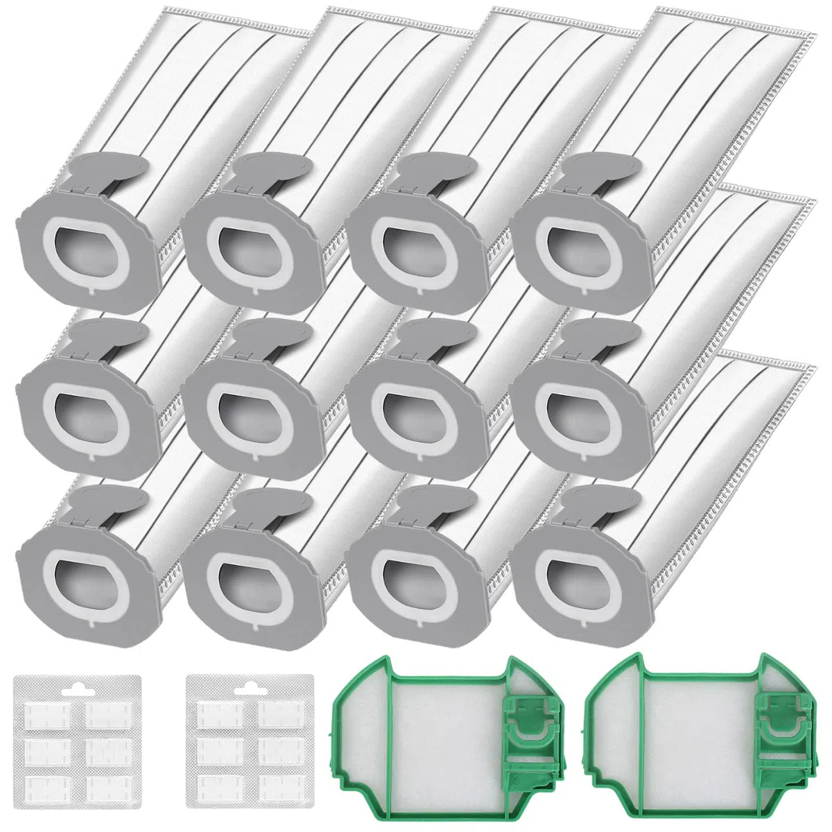 12 Sacchetti per Vorwerk Folletto VK7 FP7 VK7S Senza Filo FP7S con 2 Filtri per Aspirapolvere Vorwerk