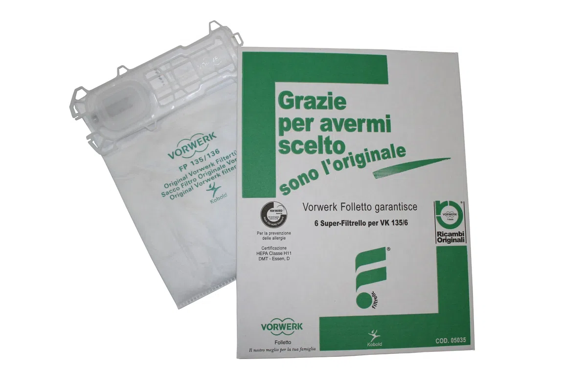 SACCHETTI ORIGINALI per Aspirapolvere VORWERK FOLLETTO VK135 VK136-05035