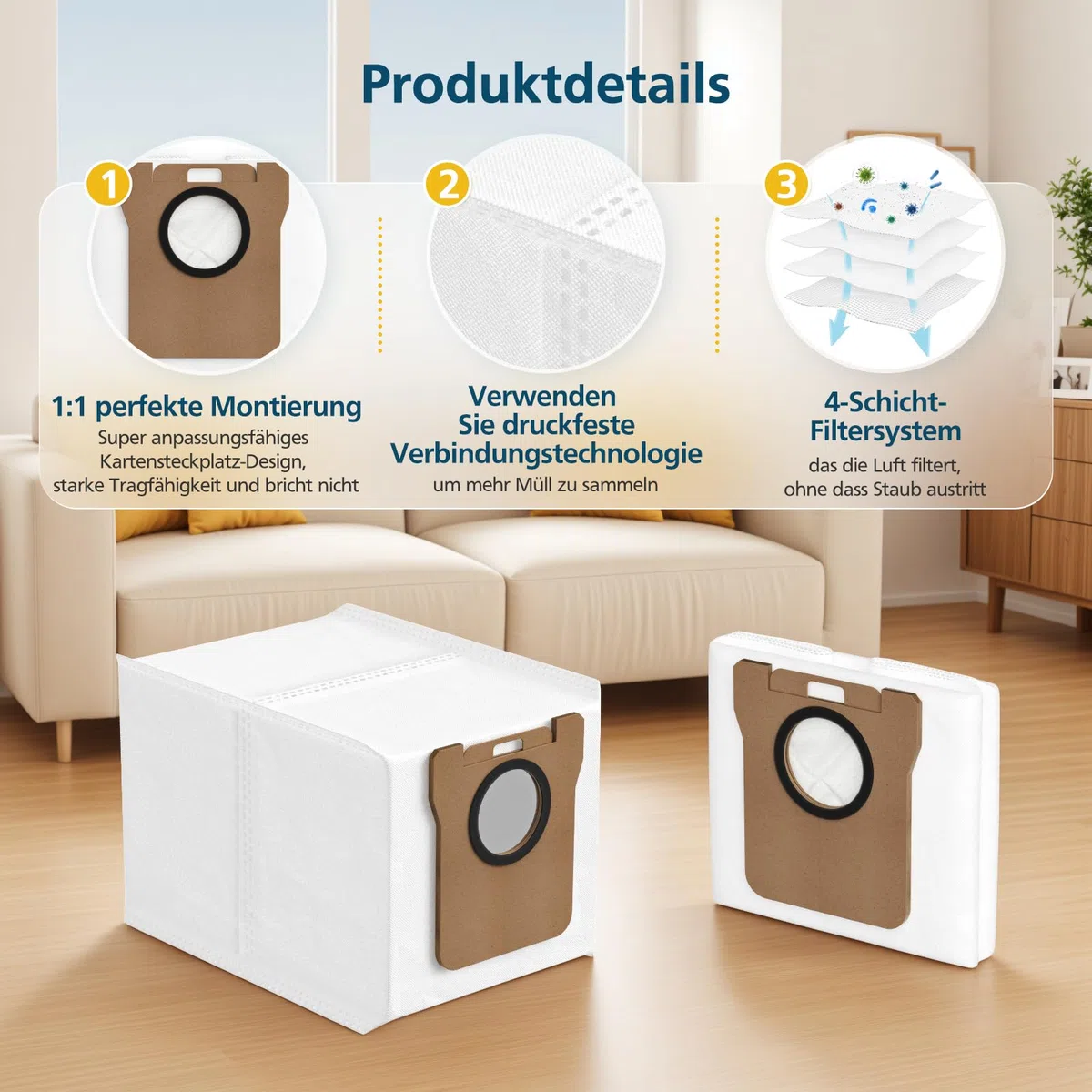 10 pezzi di sacchetti per aspirapolvere per Xiaomi X10+ / X20+, X20 Pro/Max, per Dreame L20/L10s/L10/L10s Pro/L50 Pro Ultra, L20 Ultra/X40/X50 Ultra Complete Aspirapolvere, S10, S10 Pro, S20, S20 Pro