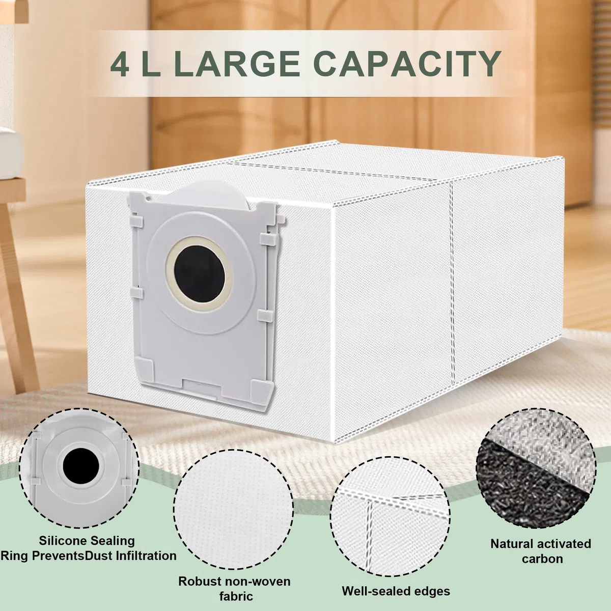14 Sacchetti per Ecovacs DEEBOT X9 Pro/X8 Omni, T50/T50 Max/T50 Pro Omni, T80 Omni, T30C Pro Omni Aspirapolvere,Accessori per Sacchetti per Carbone Attivo