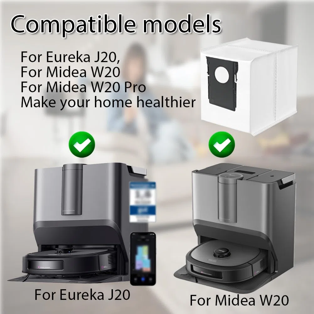 Confezione da 10 sacchetti compatibili con Eureka J20, per robot aspirapolvere Midea W20 W20 Pro, accessori a 3 strati