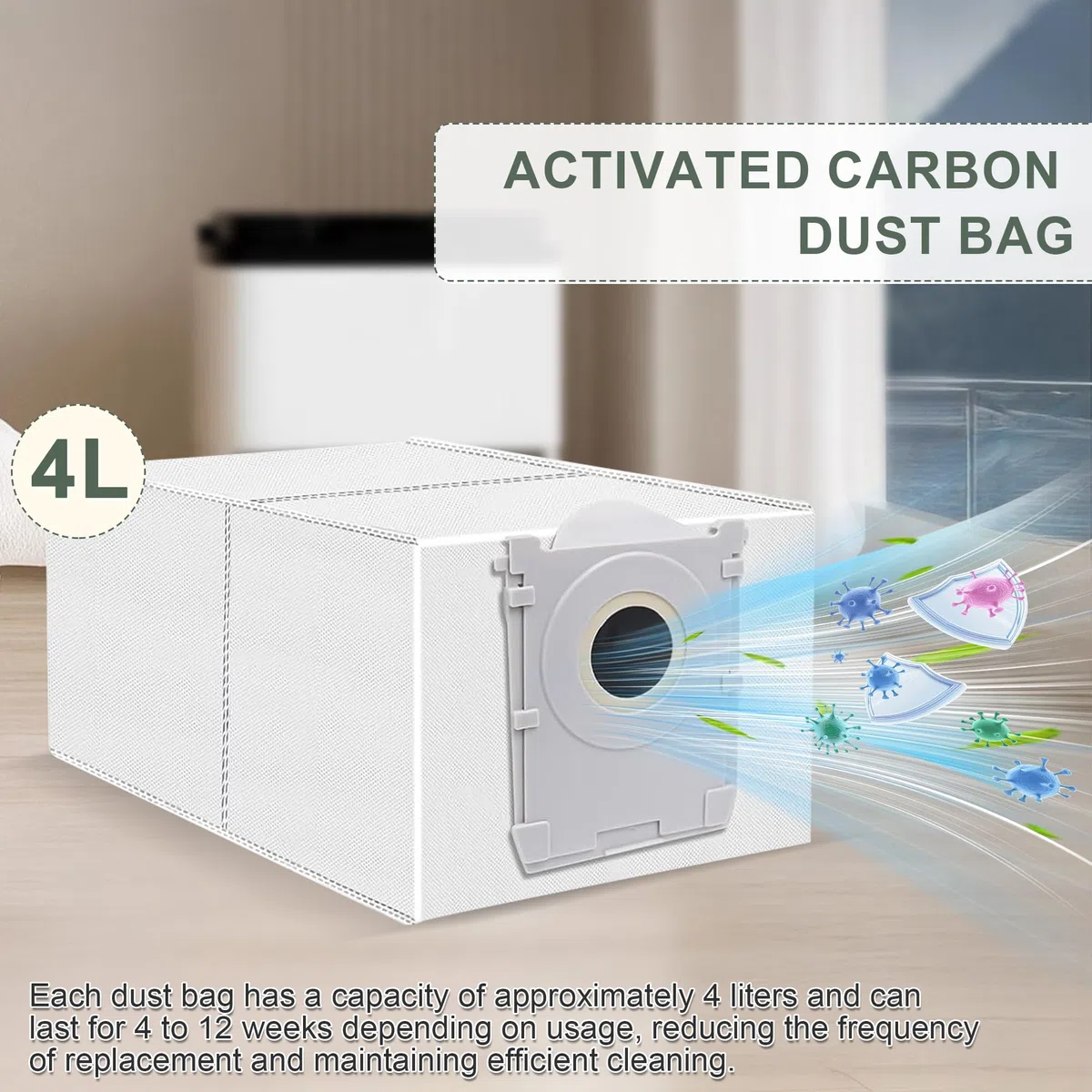 14 Sacchetti per Ecovacs DEEBOT X9 Pro/X8 Omni, T50/T50 Max/T50 Pro Omni, T80 Omni, T30C Pro Omni Aspirapolvere,Accessori per Sacchetti per Carbone Attivo