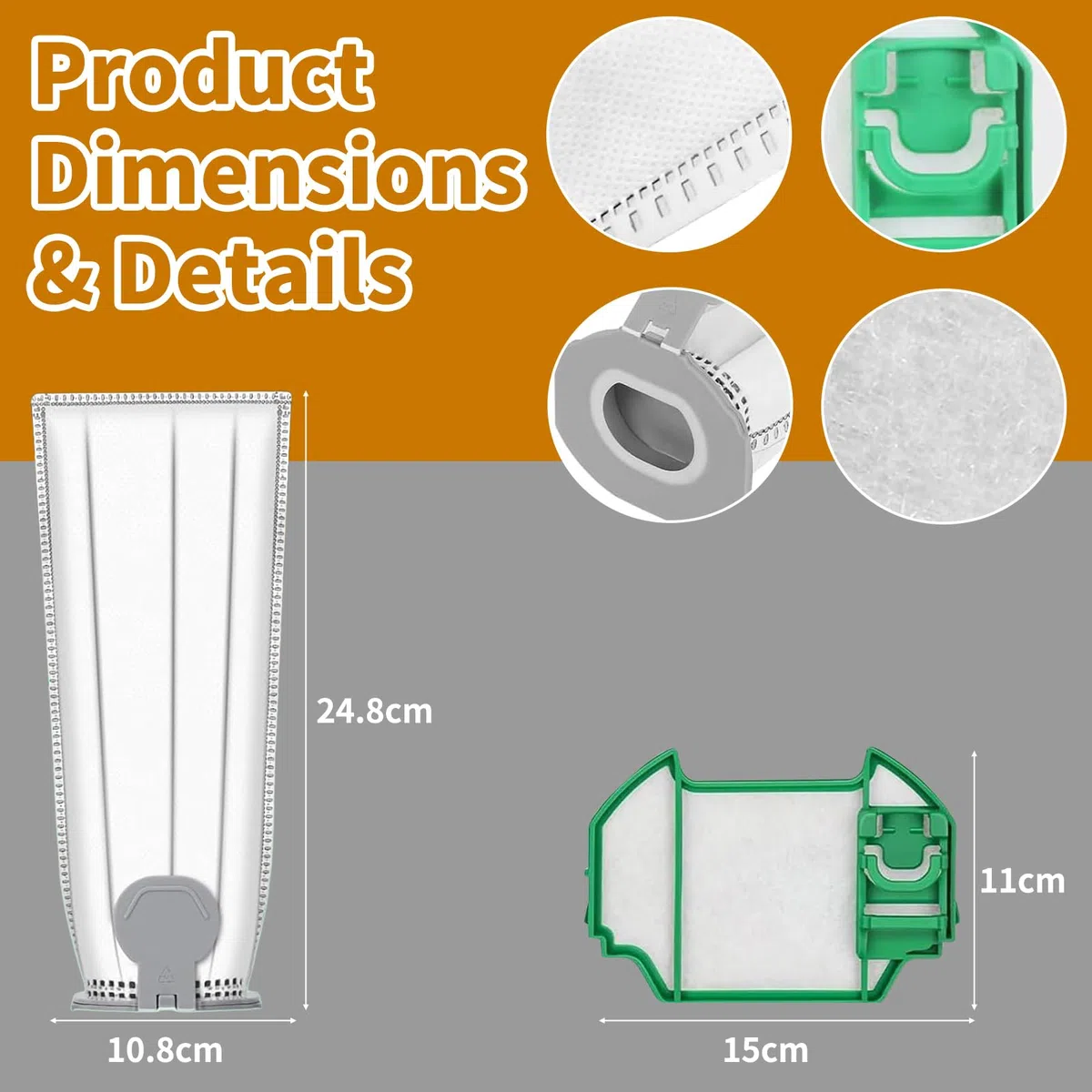 13 Sacchetti Folletto Compatibili Vk7s Vk7 Fp7s Fp7,3 Filtro Motore,per Kobold VK7 Filtro Sacchi Accessori(Accessori-13pcs Sacchetti)