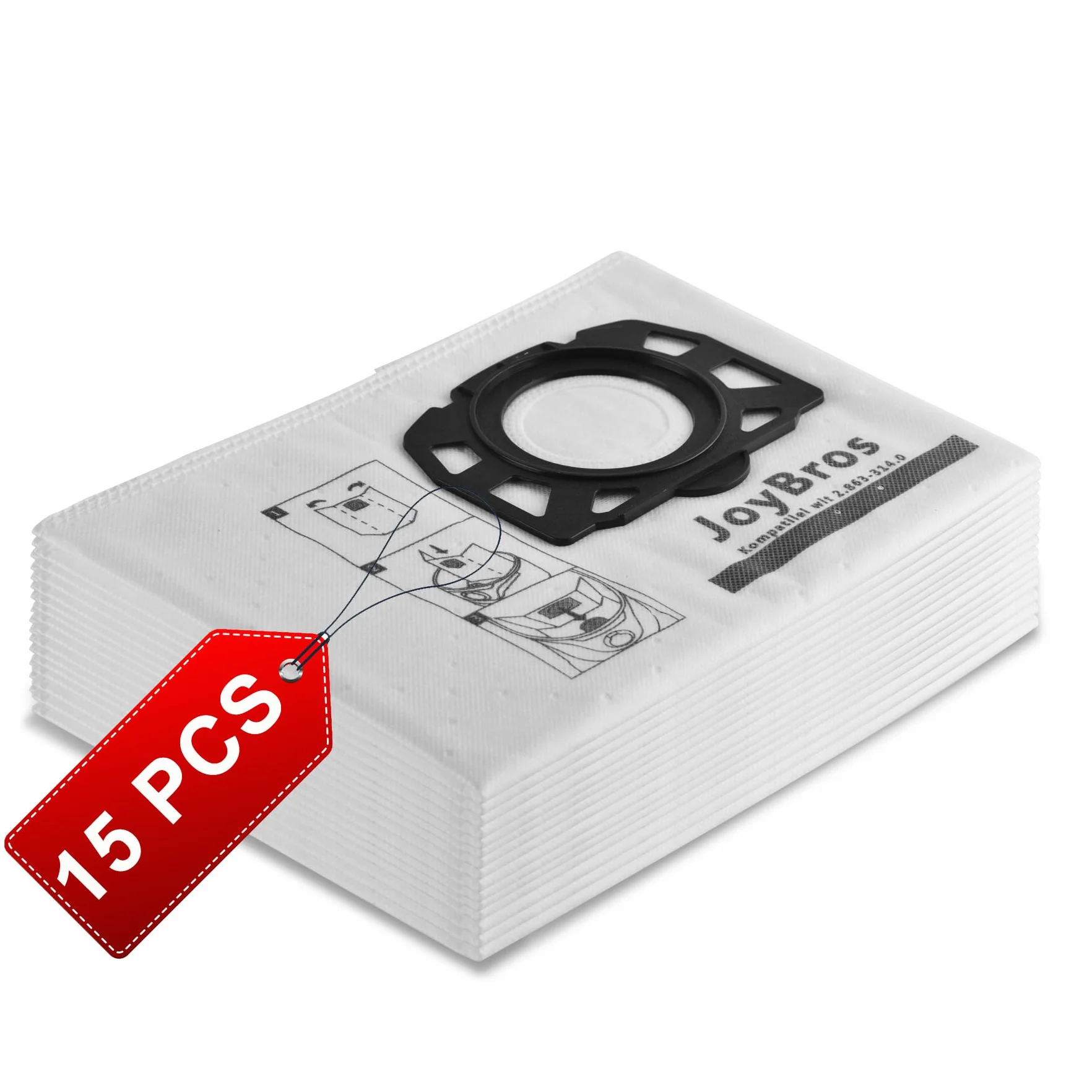 Sacchetti per Kärcher WD3S WD3 V-17/4/20 KFI 357 2.863-314.0 WD2 Plus KWD3 V KWD1-2 SE4001 SE4002 (15-Pack)