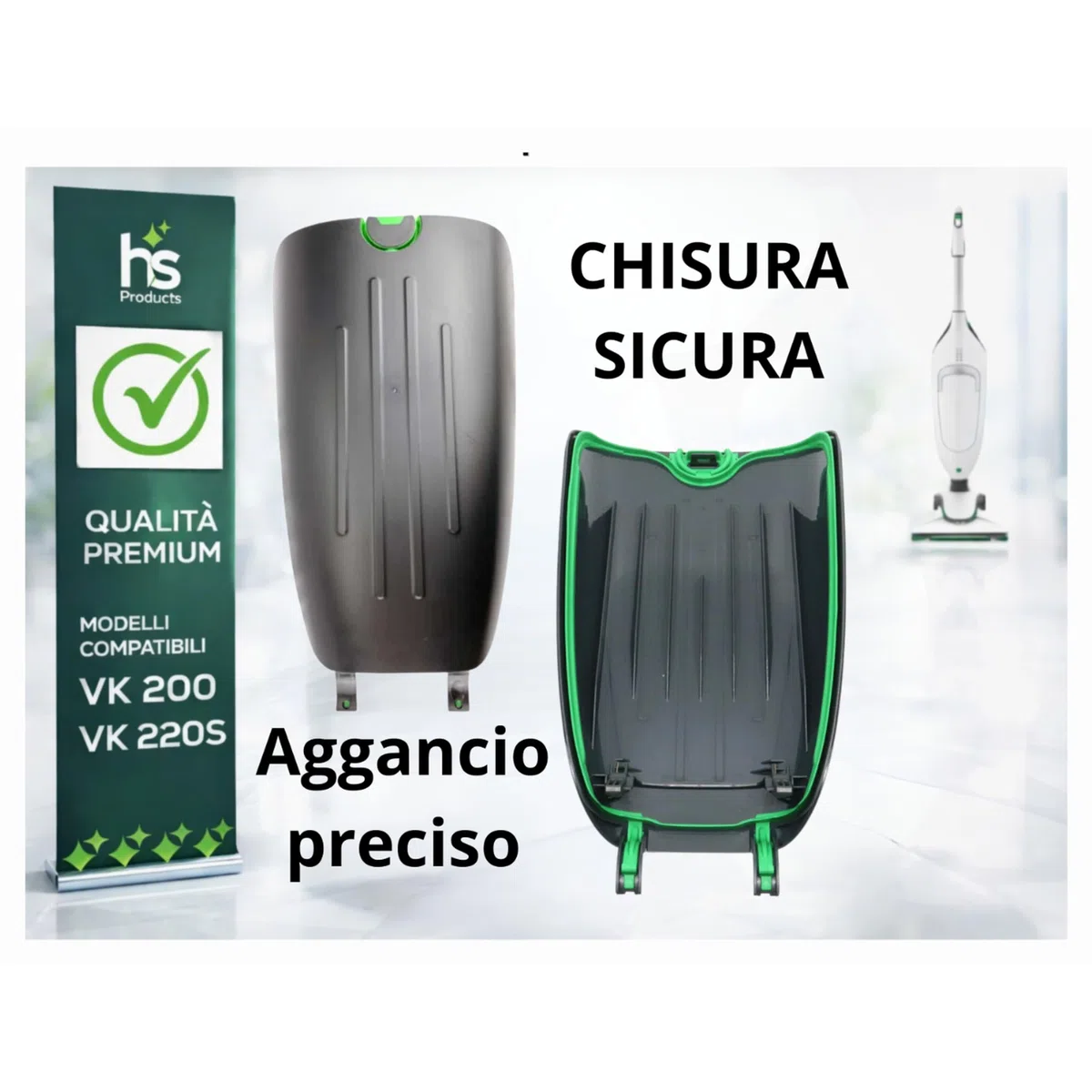 Sportello Unità Filtro Compatibile per Folletto VK200/VK220s – Porta Sacchetto di Ricambio Premium – Accessorio Aspirapolvere