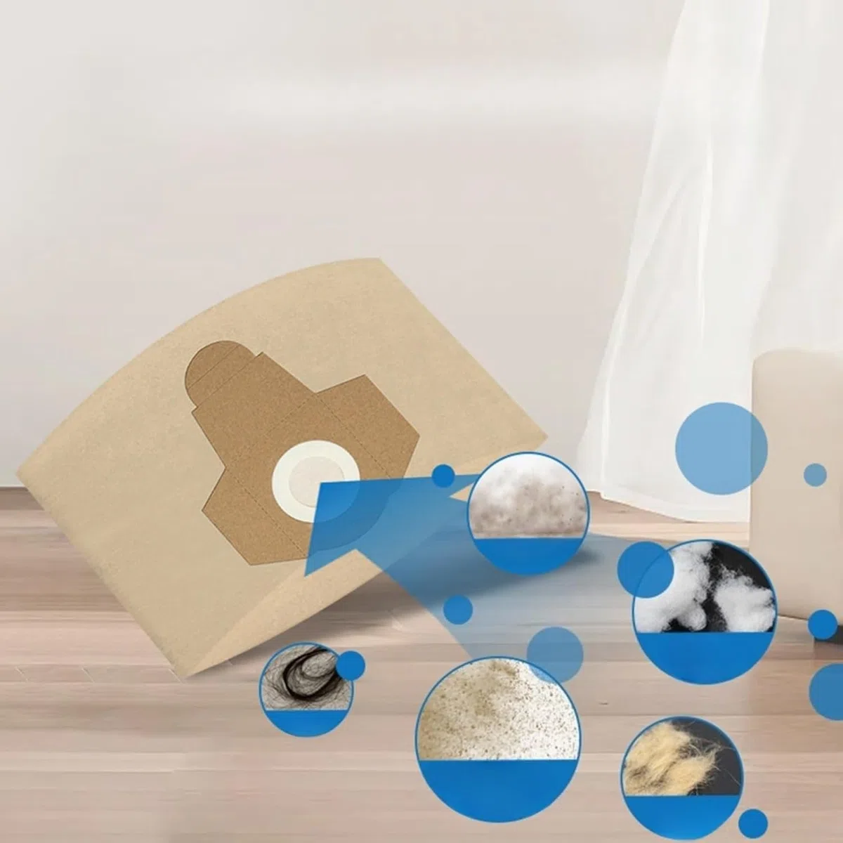 5/10 confezione di sacchetti per la raccolta della polvere compatibili con Einhell per TC-VC 1812S 1815S 1825 1812/1S aspirapolvere umido/secco Accessori di ricambio (confezione da 10)