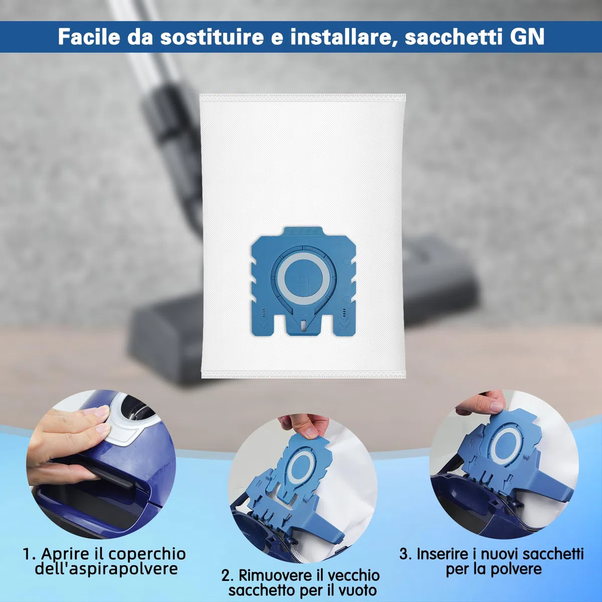 12 Sacchetti per Miele GN Sacchetti per Aspirapolvere Classic C1 Complete C2 C3, S2 S5 S8 Series 3D Efficiency Sacchetto Polvere con 4 Filtro di Protezione Motore 4 Filtro di Scarico 9917730 10123210