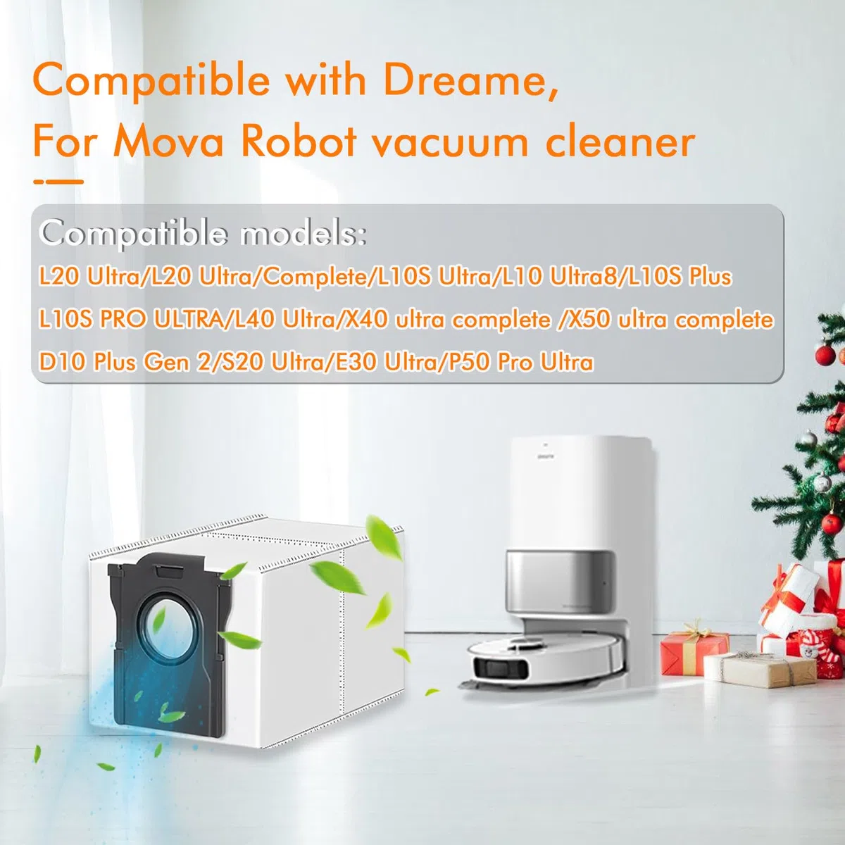 16 Sacchetti Compatibili con DreameL10s Ultra Gen 3/ L10s Ultra Gen 2/ L40/ L50/ L40s/ L50s Pro Ultra/ X50 Ultra/ X40/ Aqua10/ Mova E40 E30 Z60 Z50 Ultra/ P50 Pro Ultra Aspirapolvere