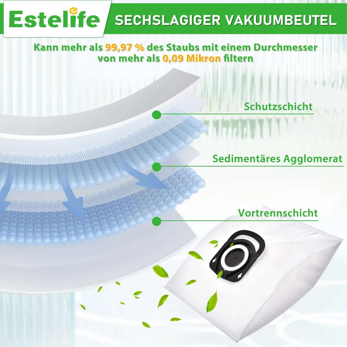 ZR200520 – 8 sacchetti Swirl R39 per Rowenta Compact Power, compatibili con Silence Force, Hygiene+, X-Trem Power (serie RO64xx, RO63xx, RO68xx, RO39xx)