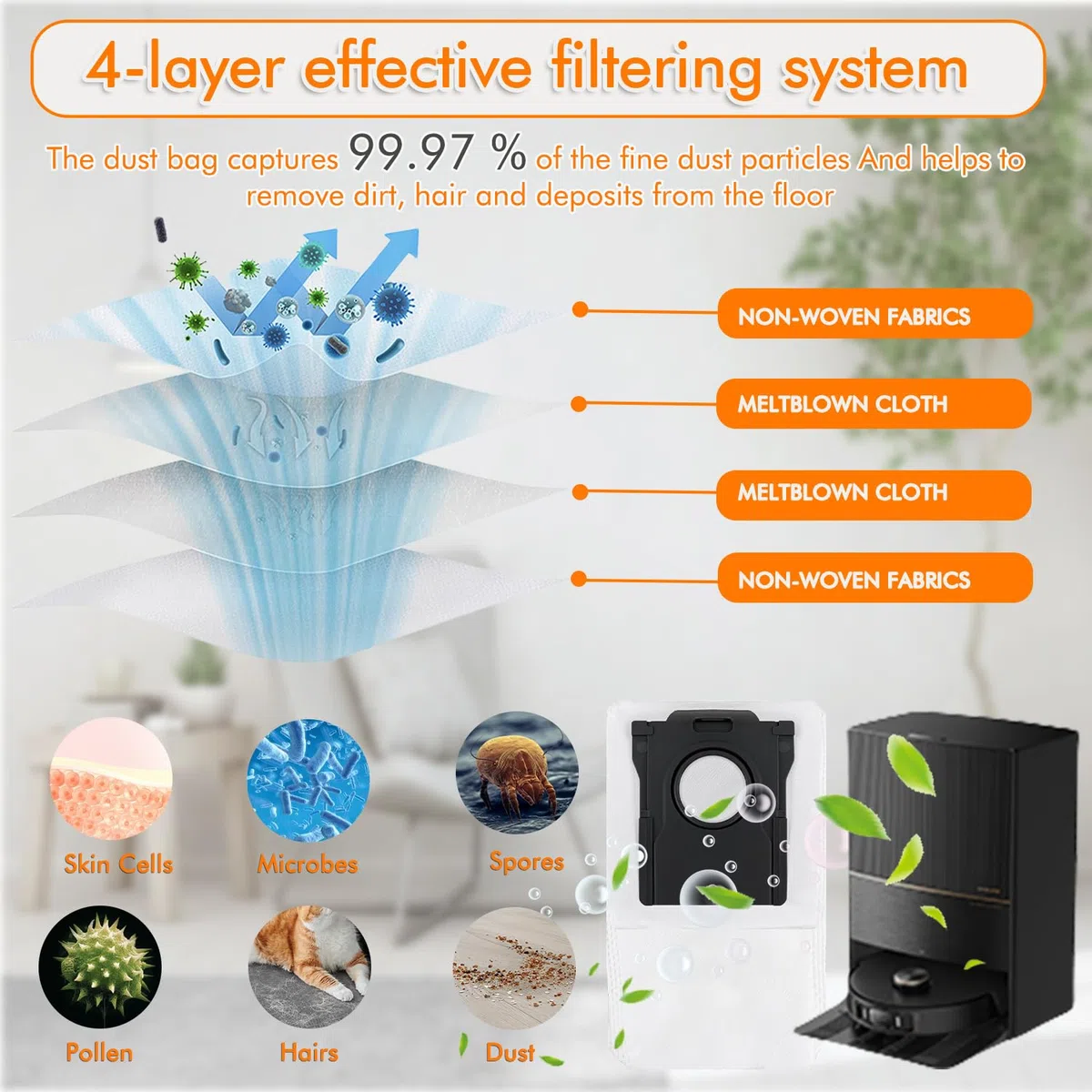 16 Sacchetti Compatibili con DreameL10s Ultra Gen 3/ L10s Ultra Gen 2/ L40/ L50/ L40s/ L50s Pro Ultra/ X50 Ultra/ X40/ Aqua10/ Mova E40 E30 Z60 Z50 Ultra/ P50 Pro Ultra Aspirapolvere