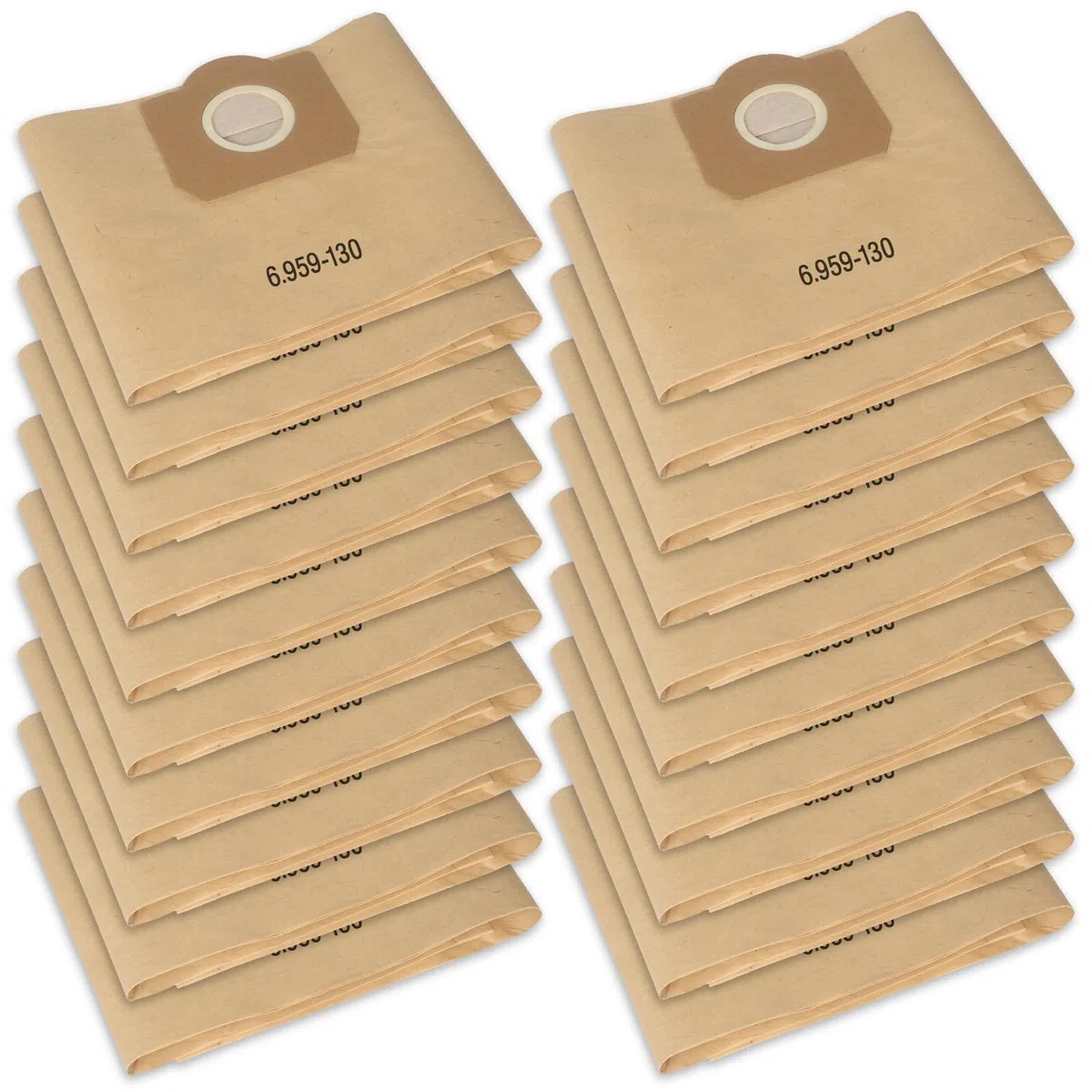 20 Sacchetti Aspirapolvere WD3, Compatibile con Kärcher WD3 1629, MV3, A2201, A2204, A2554, A2604, per 6.959-130.0, Sacchetti Bidone Aspiratutto Universali, Sacchetto di Carta